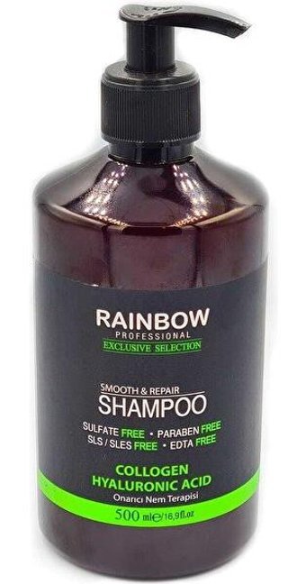 Rainbow Nem Terapisi Nemlendirici Düz Saçlar İçin Sülfatsız Parabensiz Kremsiz Şampuan Unisex Şampuanı 500 ml