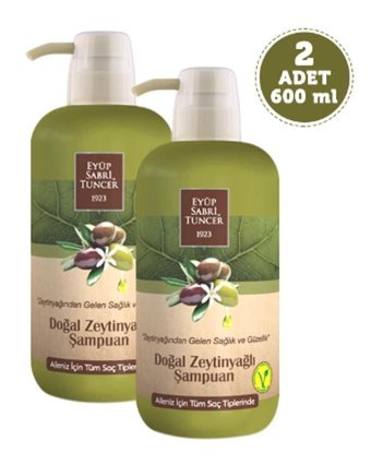 Eyüp Sabri Tuncer 1923 Doğal Onarıcı Düz Saçlar İçin Zeytinyağlı Kremsiz Şampuan Unisex Şampuanı 2x600 ml