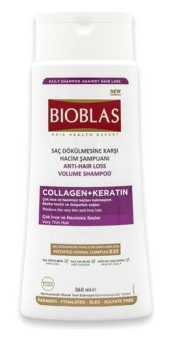 Bıoblas Collagen Onarıcı Düz Saçlar İçin Sülfatsız Keratin Parabensiz Kremsiz Şampuan Unisex Şampuanı 360 ml