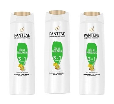 Pantene Güç ve Parlaklık Güçlendirici Arındırıcı Düz Saçlar İçin Kremsiz Şampuan 3 ü Bir Arada Unisex Şampuanı 350 ml