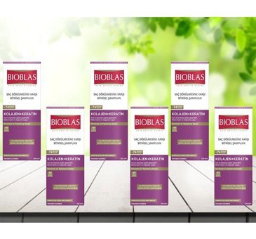 Bioblas Saç Dökülmesine Karşı İnce Telli Düz Saçlar İçin Sülfatsız Keratin Parabensiz Kremsiz Şampuan Unisex Şampuanı 6x360 ml