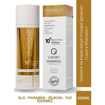 Divoque Saç Dökülmesine Karşı Düz Saçlar İçin Kremsiz Şampuan Unisex Şampuanı 200 ml