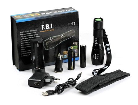 Fbi F-T3 Basmalı Uzun Menzilli Pilli El Feneri