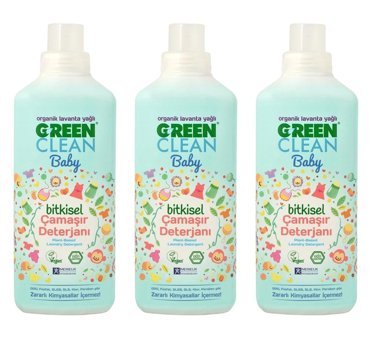 Green Clean Baby Bitkisel Organik Tüm Renkler İçin 60 Yıkama Sıvı Deterjan 3x1 lt