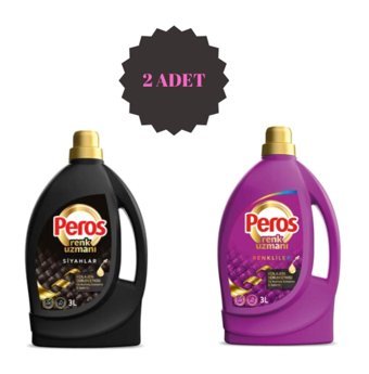 Peros Renk Uzmanı Renkliler ve Siyahlar İçin 100 Yıkama Sıvı Deterjan 2x3 lt