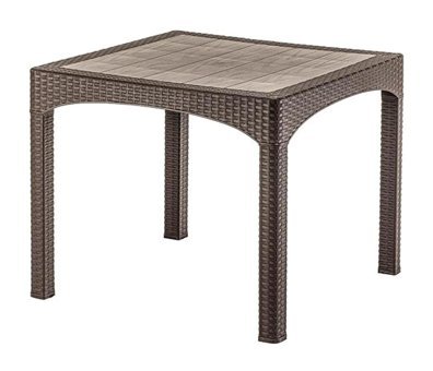 Omnipazar SY-2574 Kare Rattan Bahçe Masası Kahverengi