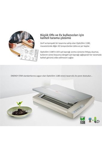Plustek Opticslim 1180 1200 Dpi CIS MacOS-Windows Tarayıcı Beyaz-Gri