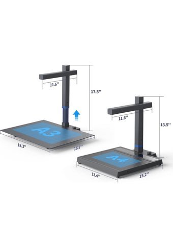 Czur Shine 800 A3 Surface Pro 270 Dpi CMOS MacOS-Windows Tarayıcı Siyah