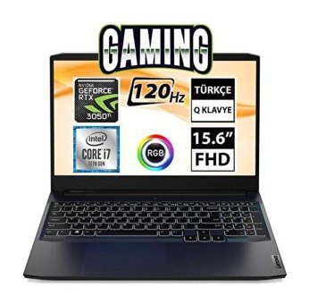 Lenovo Ideapad Gaming 3 82K101J9TX07 Harici GeForce RTX 3050 Intel Core i7 11370H 64 GB DDR5 1 TB SSD 15.6 inç FHD Freedos Gaming Laptop