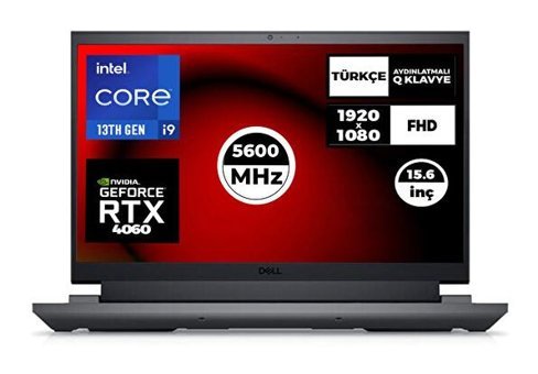 Dell G15 5530 G55302401017U 060 Harici GeForce RTX 4060 Intel Core i9 13900HX 32 GB DDR5 1 TB - 2 TB SSD 15.6 inç FHD Windows 11 Pro Gaming Laptop