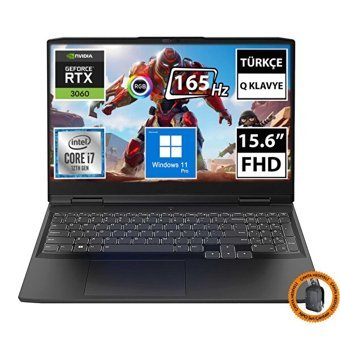 Lenovo Ideapad 3 82S900TWTX12 Harici GeForce RTX 3060 Intel Core i7 12700H 16 GB DDR5 512 GB SSD 15.6 inç FHD Windows 11 Pro Gaming Laptop CNT013 Çanta