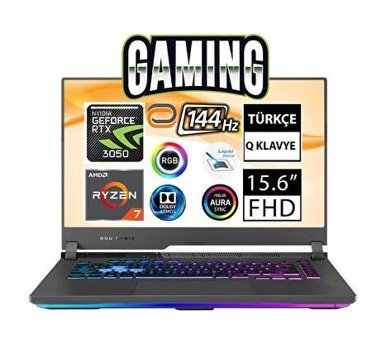 Asus ROG Strix G15 G513RC-HN194A2 Harici GeForce RTX 3050 AMD Ryzen 7 6800HS 16 GB DDR5 1 TB - 512 GB SSD 15.6 inç FHD Freedos Gaming Laptop