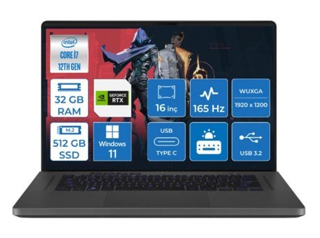 Asus ROG ZEPHYRUS G16 GU603ZU-N3019 Harici GeForce RTX 4050 Intel Core i7 12700H 32 GB DDR5 512 GB SSD 16 inç FHD Windows 11 Pro Gaming Laptop