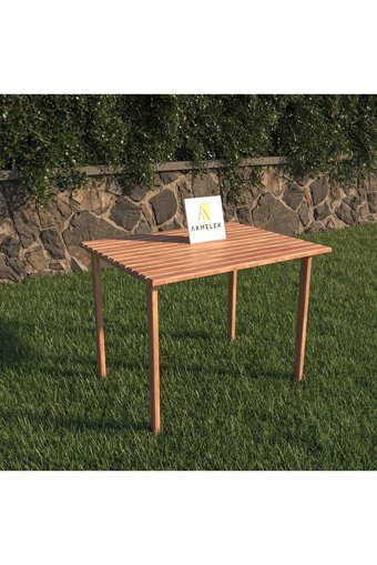 Akmelekdekor 70x55 cm Dikdörtgen Ahşap Katlanır Kamp Masası Kahverengi