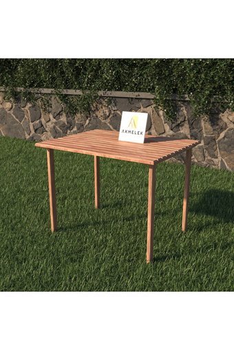 Akmelekdekor 70x55 cm Dikdörtgen Ahşap Katlanır Kamp Masası Kahverengi