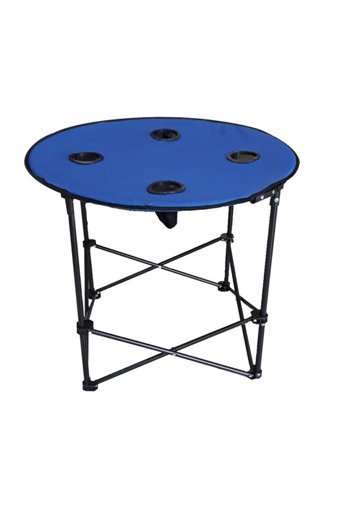 Asil 72 cm Çantalı Yuvarlak Kumaş Katlanır Kamp Masası Mavi