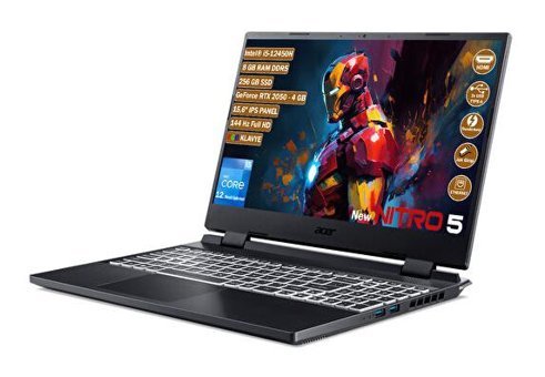 Acer Nitro 5 NH.QMZEY.003 Harici GeForce RTX 2050 Intel Core i5 12450H 8 GB DDR5 256 GB SSD 15.6 inç FHD Freedos Gaming Laptop