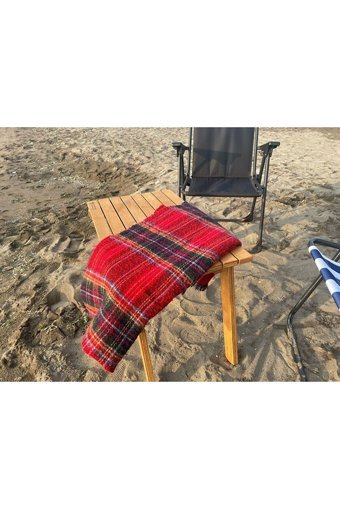 Askar Home 65x45 cm Dikdörtgen Ahşap Katlanır Kamp Masası Çam
