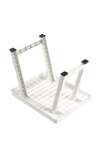 Babilstore 49.5x39 cm Dikdörtgen Plastik Katlanır Kamp Masası Beyaz
