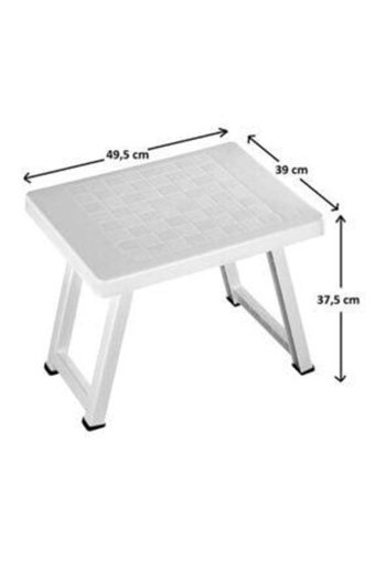 Babilstore 49.5x39 cm Dikdörtgen Plastik Katlanır Kamp Masası Beyaz