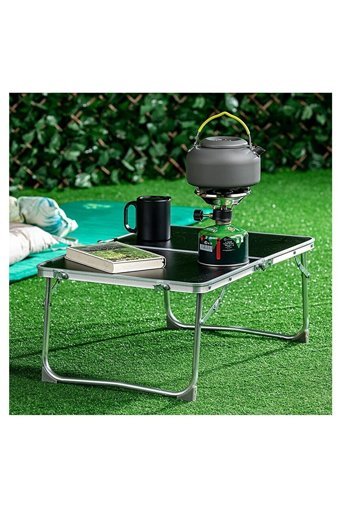 Express Reyon 60x40 cm Dikdörtgen Alüminyum Katlanır Kamp Masası Siyah