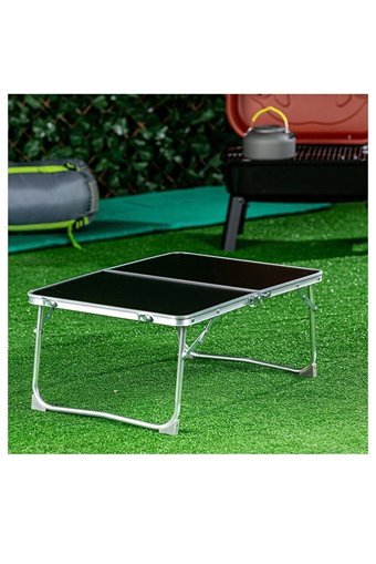 Express Reyon 60x40 cm Dikdörtgen Alüminyum Katlanır Kamp Masası Siyah