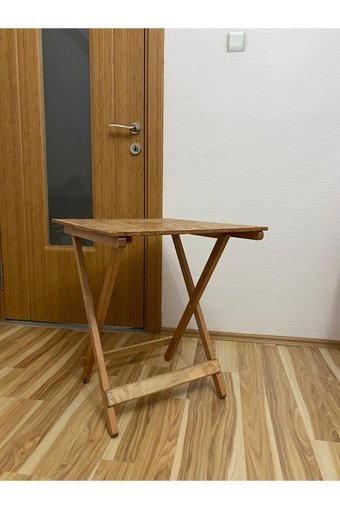 Apak Ahşap 60x50 cm Dikdörtgen Ahşap Katlanır Kamp Masası Kahverengi