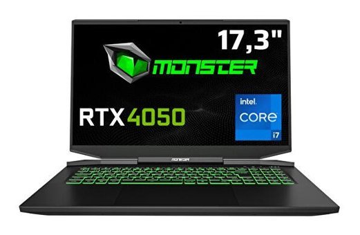 Monster Abra A7 V14.6.9 Harici GeForce RTX 4050 Intel Core i7 13700H 64 GB DDR5 1 TB SSD 17.3 inç FHD Windows 11 Home Gaming Laptop
