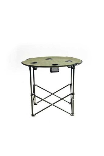 Atakent Yapı Market 72x72 cm Çantalı Yuvarlak Kumaş Katlanır Kamp Masası Yeşil