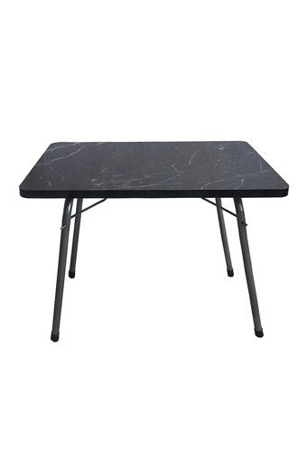 Egemodüler 60x45 cm Dikdörtgen Ahşap Katlanır Kamp Masası Siyah Mermer