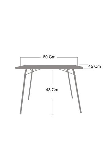 Armarks 60x45 cm Dikdörtgen Ahşap Katlanır Kamp Masası Beyaz