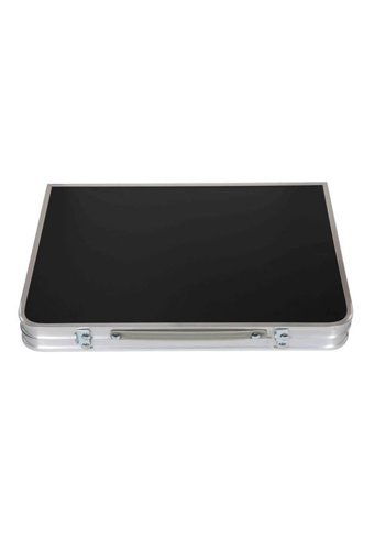 Efa Home 60x40 cm Mini Dikdörtgen Metal Katlanır Kamp Masası Siyah