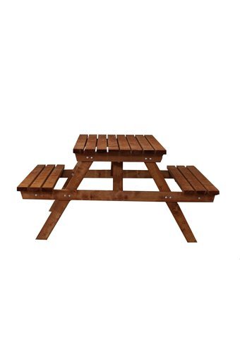 Alaçam Mobilya 170x73 cm Dikdörtgen Ahşap Tek Parça Kamp Masası Kahverengi