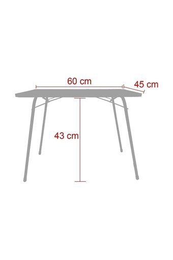 Bene 60x45 cm Dikdörtgen Ahşap Katlanır Kamp Masası Beyaz