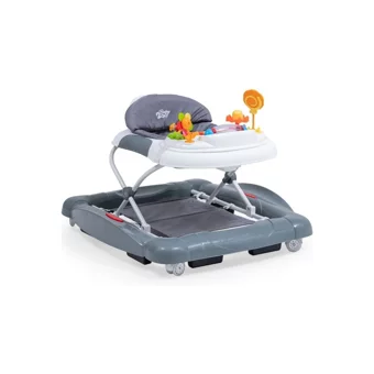 Baby2Go 2282 Royal 4 Tekerlekli Oyuncaklı Sallanan Müzikli Örümcek Yürüteç Gri