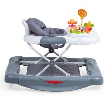 Baby2Go 2282 Royal 4 Tekerlekli Oyuncaklı Sallanan Müzikli Örümcek Yürüteç Gri