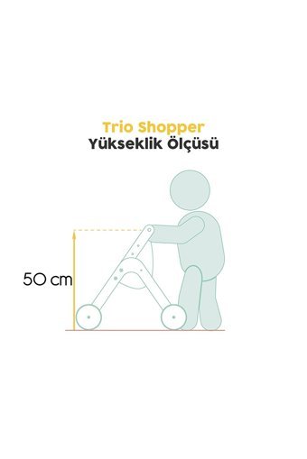 Mamatoyz Trio Shopper 4 Tekerlekli İlk Adım Yürüteç Kahverengi