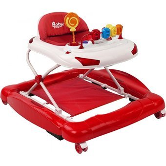 Baby Hope 219 Tobby Salla Yeni Versiyon 4 Tekerlekli Oyuncaklı Sallanan Müzikli Örümcek Yürüteç Kırmızı