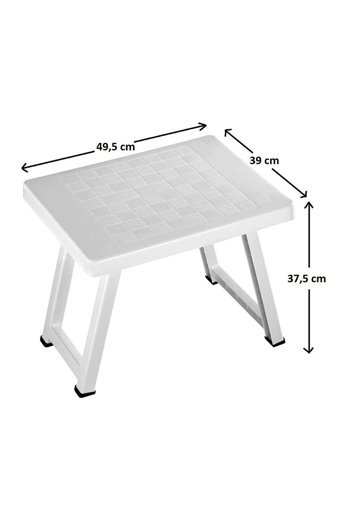 Binbirreyon Ha000-1 49.5x39 cm Dikdörtgen Plastik Katlanır Kamp Masası Beyaz