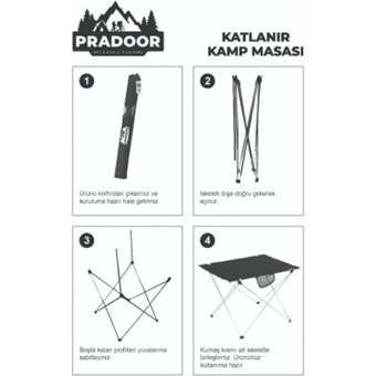 Famebag 73x53 cm Çantalı Dikdörtgen Kumaş Katlanır Kamp Masası Kamuflaj
