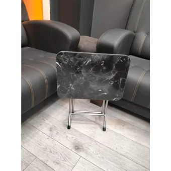 Ankases 45x35 cm Dikdörtgen Ahşap Katlanır Kamp Masası Siyah