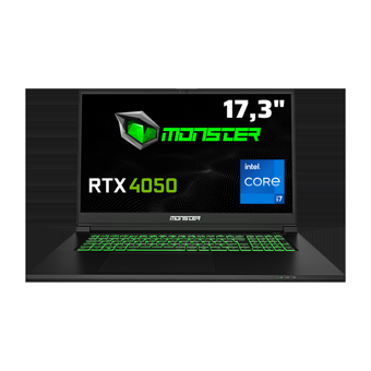 Monster Abra A7 V15.2.1 Harici GeForce RTX 4050 Intel Core i7 12700H 16 GB DDR5 500 GB SSD 17.3 inç FHD Windows 11 Gaming Laptop