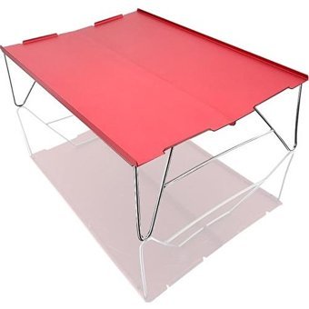 Bestone 35x25 cm Mini Çantalı Dikdörtgen Alüminyum Katlanır Kamp Masası Kırmızı
