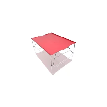 Bestone 35x25 cm Mini Çantalı Dikdörtgen Alüminyum Katlanır Kamp Masası Kırmızı