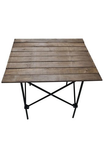 Anatolian Luxe 73x62 cm Dikdörtgen Ahşap Katlanır Kamp Masası Kahverengi