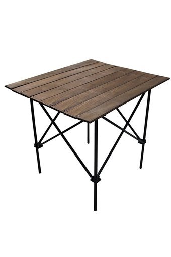 Anatolian Luxe 73x62 cm Dikdörtgen Ahşap Katlanır Kamp Masası Kahverengi