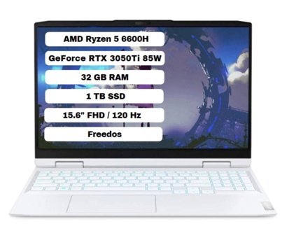 Lenovo Ideapad Gaming 3 Harici GeForce RTX 3050 Ti AMD Ryzen 5 6600H 32 GB DDR5 1 TB SSD 15.6 inç FHD Freedos Gaming Laptop