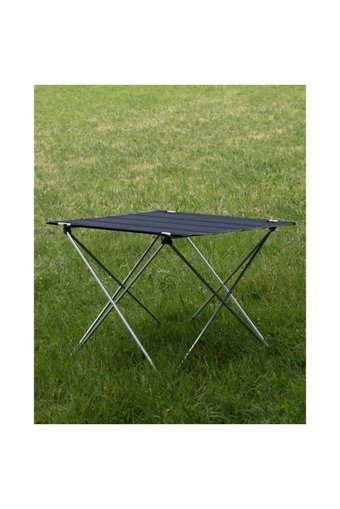 Exent 74.5x53.5 cm Çantalı Dikdörtgen Kumaş Katlanır Kamp Masası Siyah