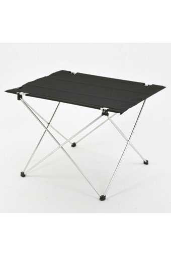 Exent 74.5x53.5 cm Çantalı Dikdörtgen Kumaş Katlanır Kamp Masası Siyah