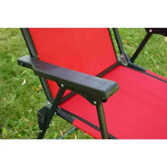 Bimbambom 60x45 cm Tabureli Dikdörtgen Plastik Katlanır Kamp Masası Gri - Kırmızı